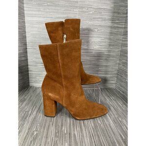 Jessica Simpson Womens Kaelin Fashion Boot Cinnamon Brown Block Heel Booties 8.5